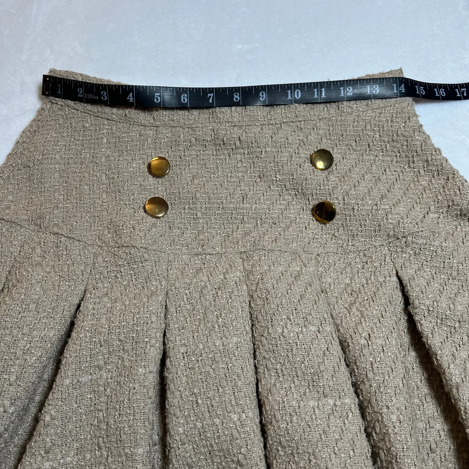 Kendall + Kylie Pleated Tweed Mini Skirt Size L Preppy Clueless Y2K Tweecore - Image 6