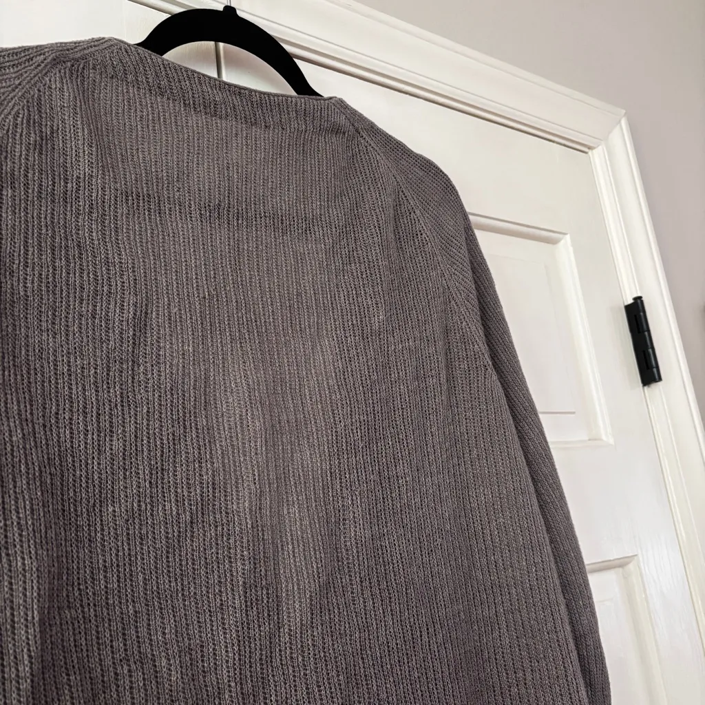 Garnet Hill Gray Grey 100% Linen Tunic Length Cardigan Size Small - Image 8