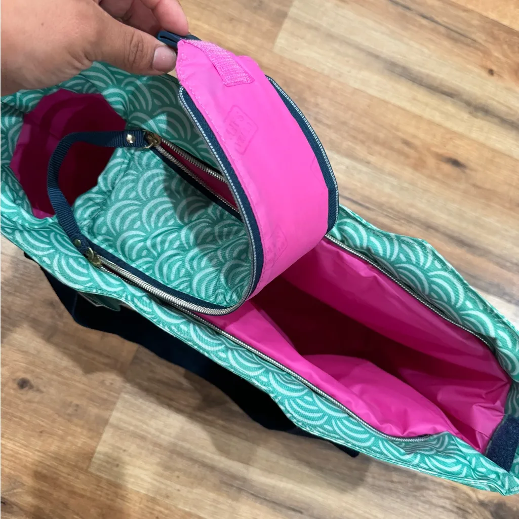 Dabney Lee Teal and Navy Patterned Tote Green - Image 5