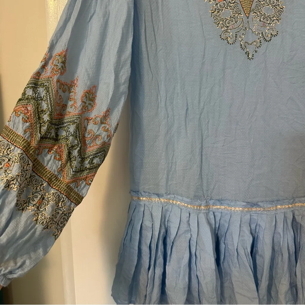 Free People Wild One Embroidered Peasant Tunic New With Tag Womens Small - Image 4