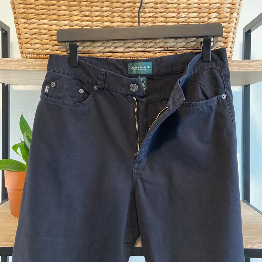 Ralph Lauren Lauren Jeans Co. High Rise Black Crop Twill Chino Jeans, 10 - Image 7