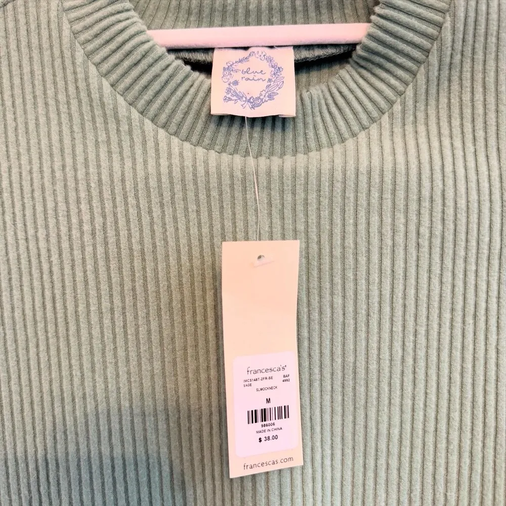 Light Green Ribbed Sweater Tank Size M - Image 3