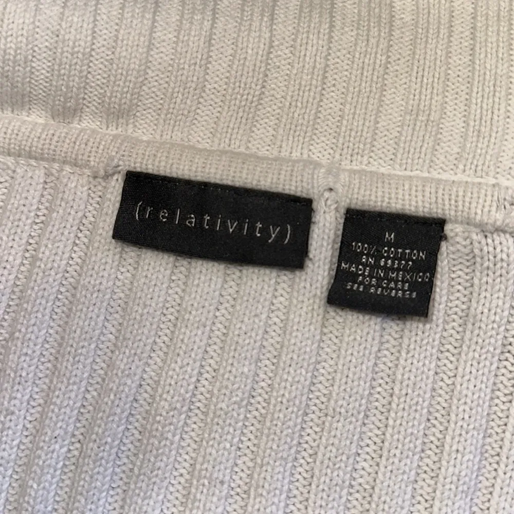 WHITE RIBBED LONG LINE OPEN FRONT CARDIGAN - Image 6