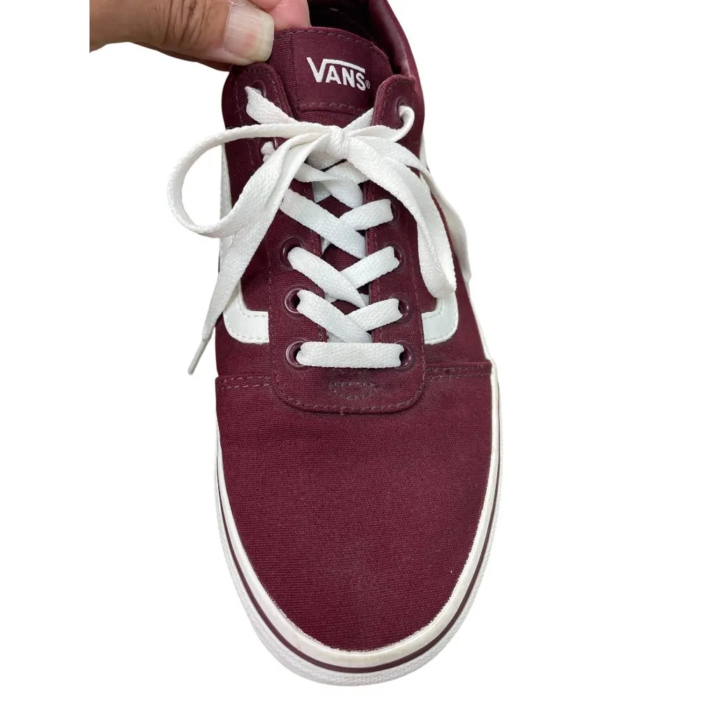 Vans Womens Old Skool Burgundy/White Canvas skate Sneakers Size 10 SKU 8923 - Image 13