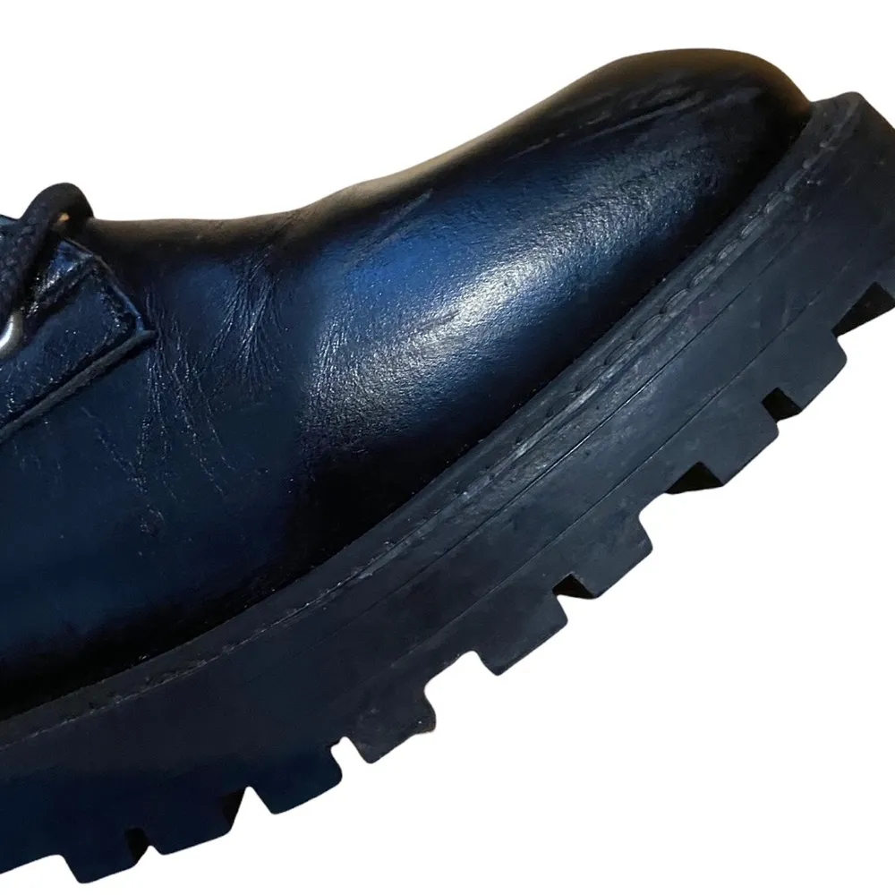 Zara Black Silver Studded Pearl Accents & Buckles Back Zip Combat Boots Size 38. - Image 8