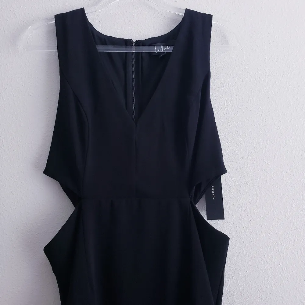 Lulu's Hourglass Midnight Open Side Sleeveless Mini Dress Black Size L - Image 3