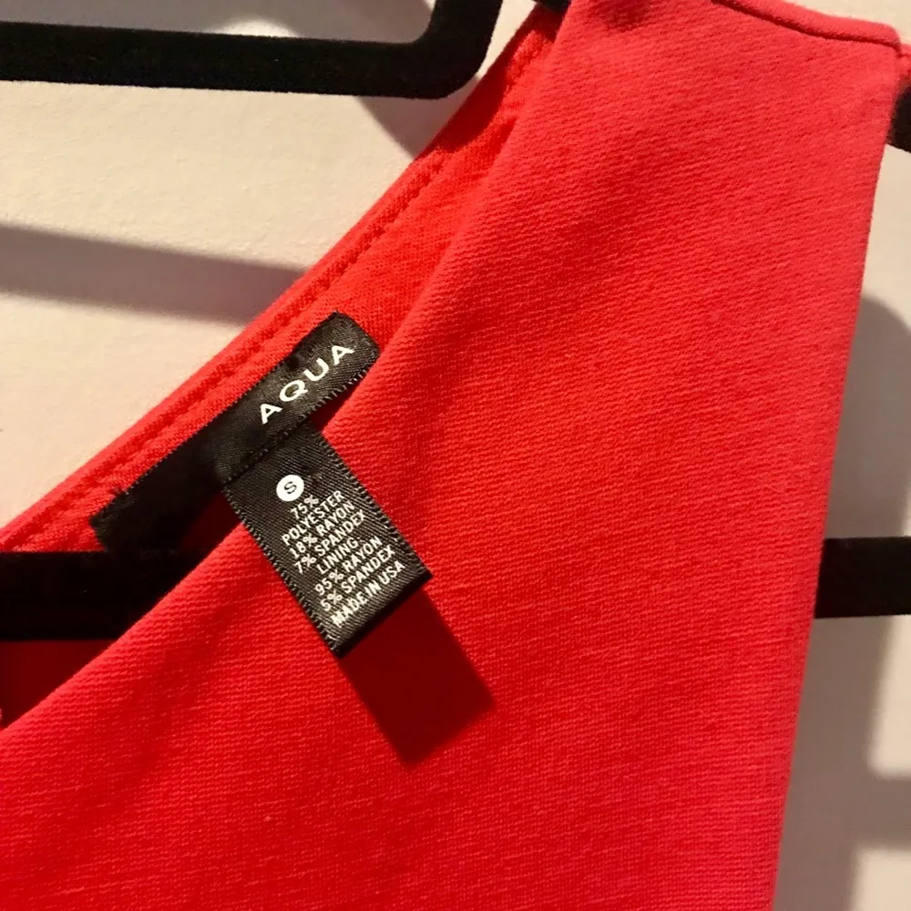 Aqua Fit & Flare Cut Out Sleeveless Red Dress | Size Small - Image 3