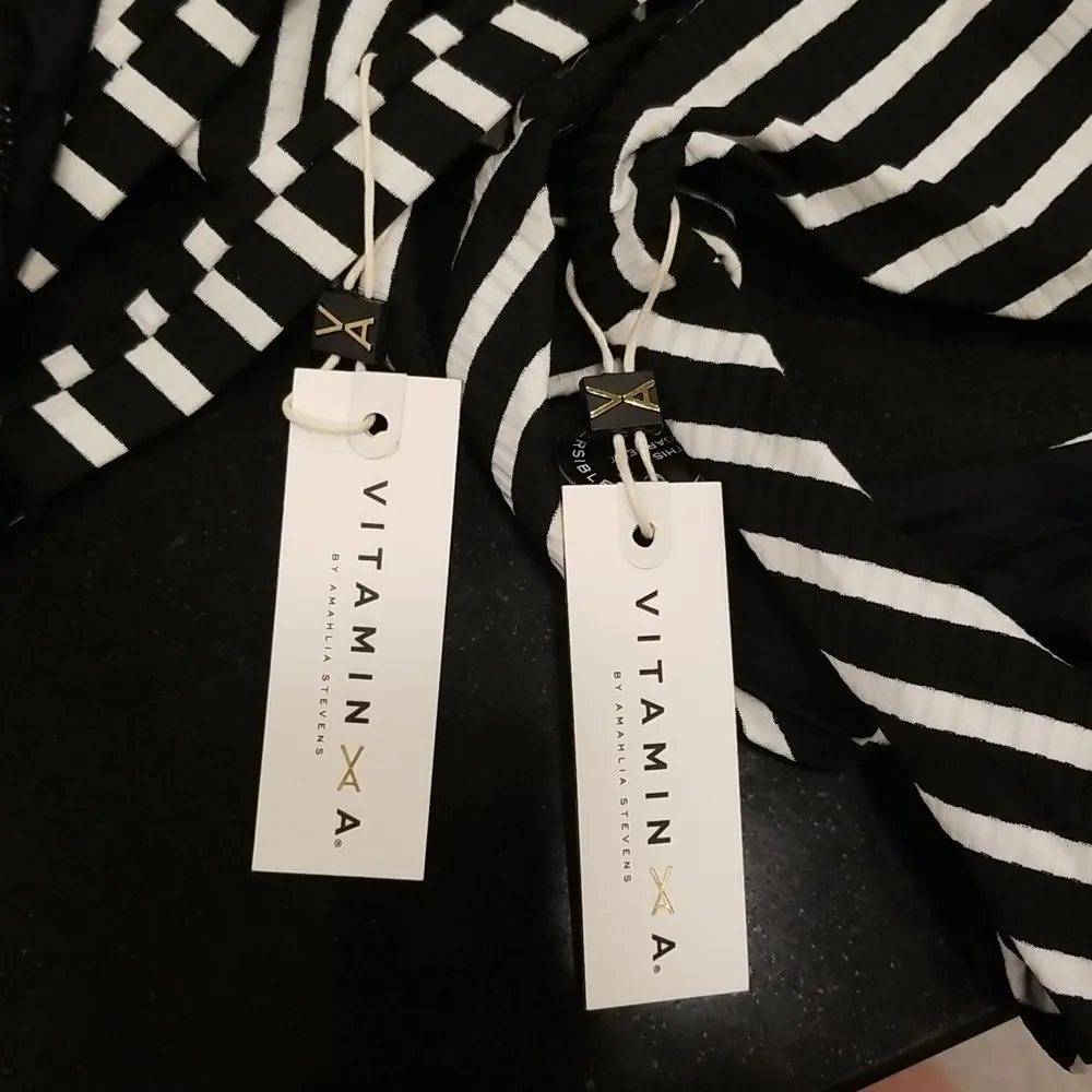 💕VITAMIN A💕 Marin Black Stripe Bikini Havana Crop Top + Tulum Bottom 6 S NWT - Image 14