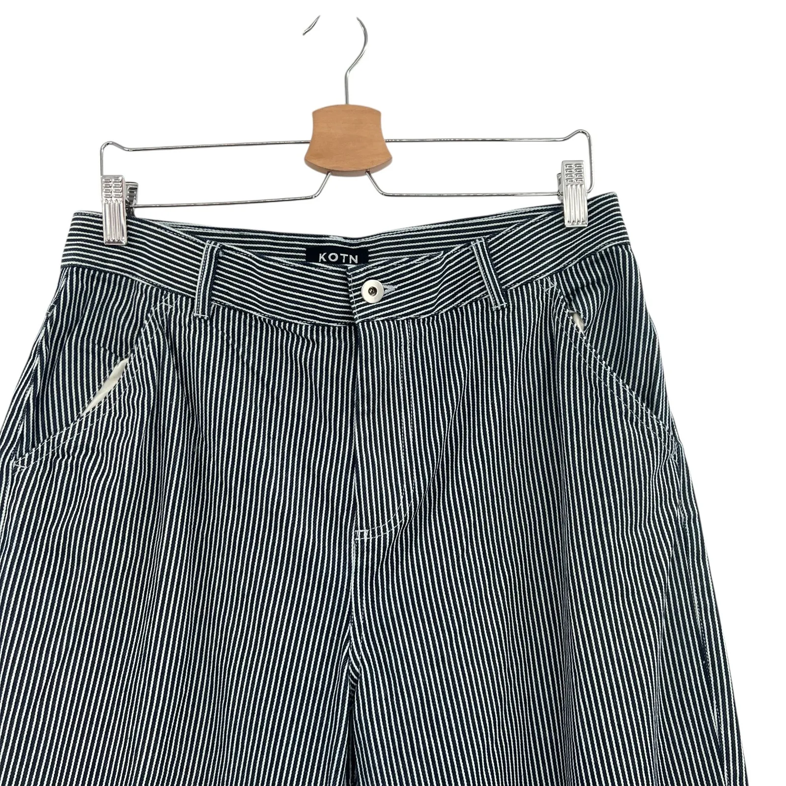 Kotn Railroad Stripe Work Pant Utility Metro Jean Blue White Unisex Size 29 - Image 2