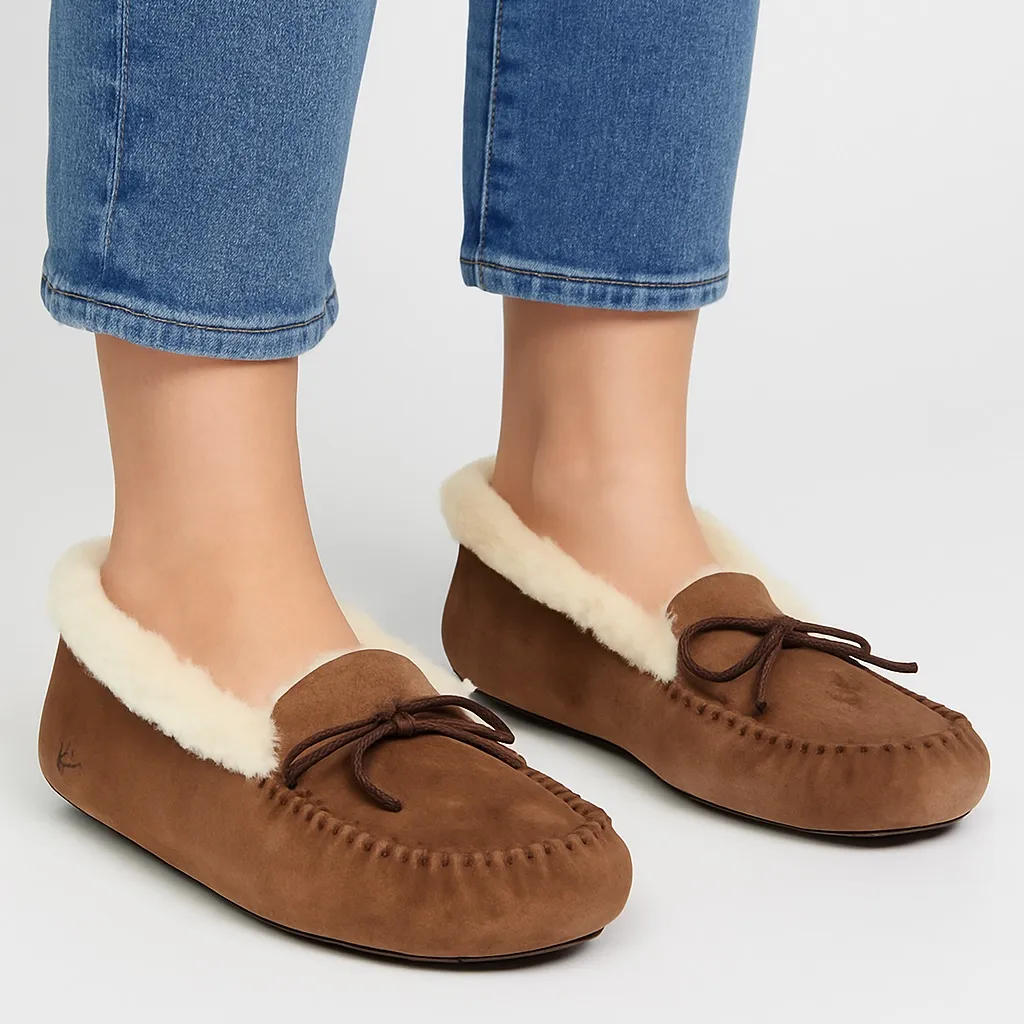 UGG Alena Tall Brian Moccasin Slippers With Rubber Soles - Women’s Size 10 - Image 2