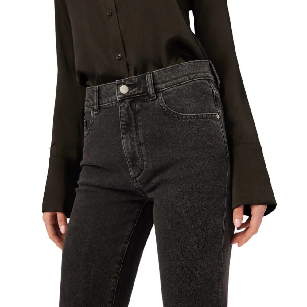 NWT DL1961 Patti Straight High Rise Vintage Ankle Jeans In Nightshade Black 18W - Image 2