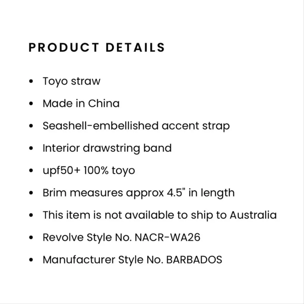 NWT Revolve x Nikki Beach Barbados Hat in White - Image 10