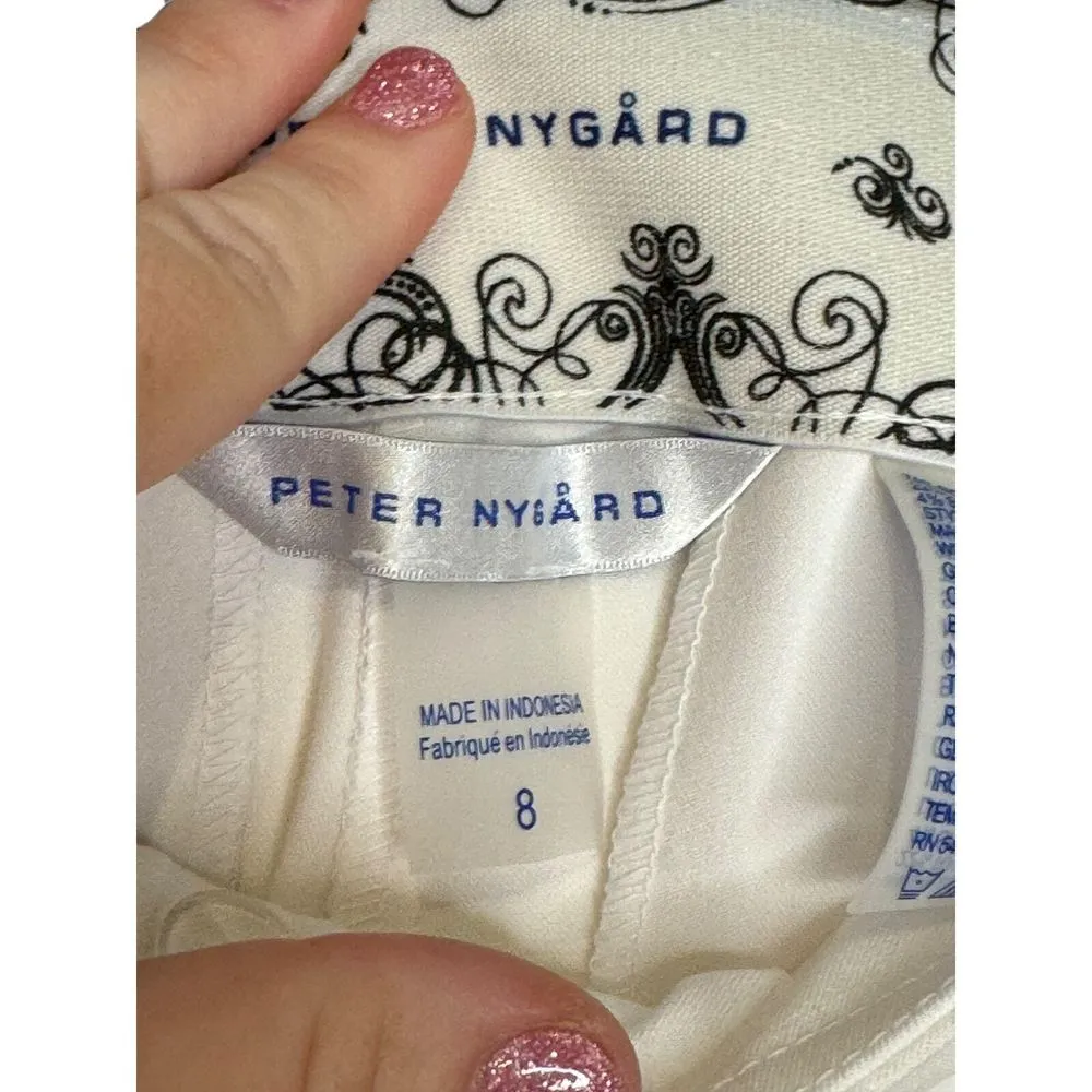 Peter NYGard Womens Pants Stretch Cropped Tapered Leg Slpit Side White 8 NWT - Image 5