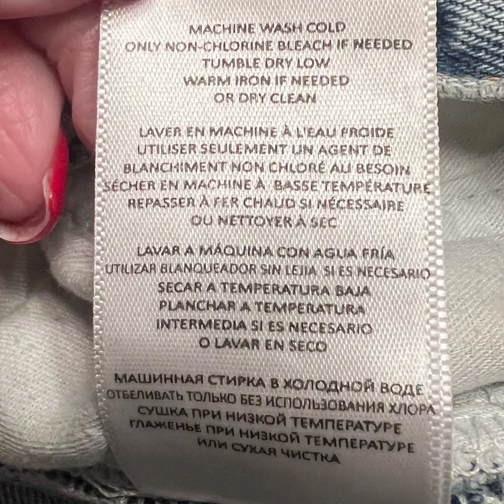 RE/DONE 50s Cutoff Raw Hem Button Fly Denim Shorts in Cool Medium Blue Size 24 - Image 15