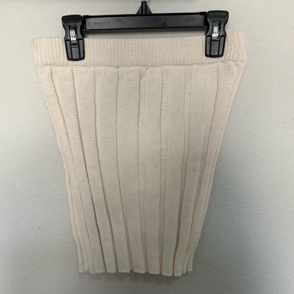 ZARA Cream Ivory Knit Ribbed Lightweight Mini Skirt Size Small NEW - Image 5