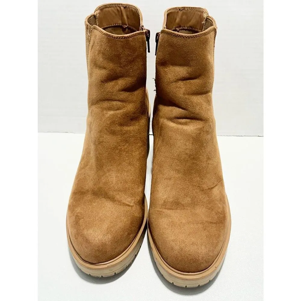 Universal Thread Women's Cognac Katrina Platform Heeled Ankle Boots Tan Size 11‎ - Image 2