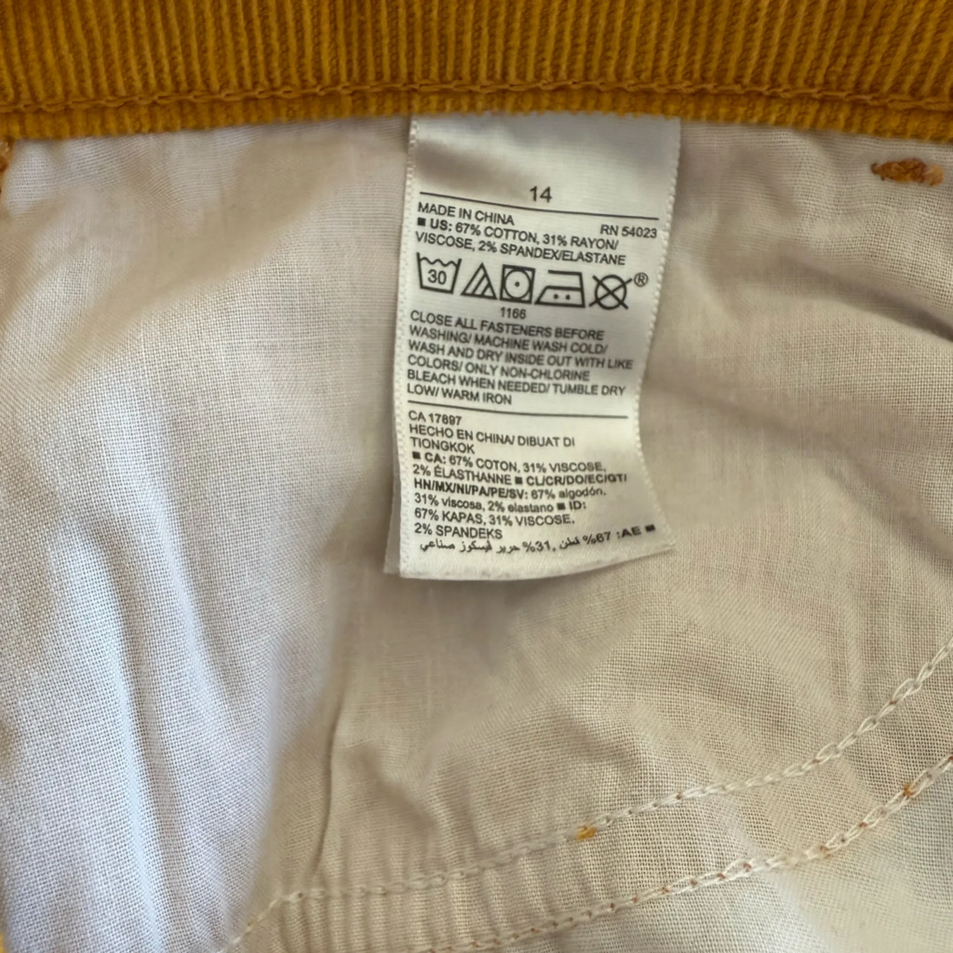 Old Navy Rockstar Super Skinny High Rise Mustard Corduroy Pants - Image 4