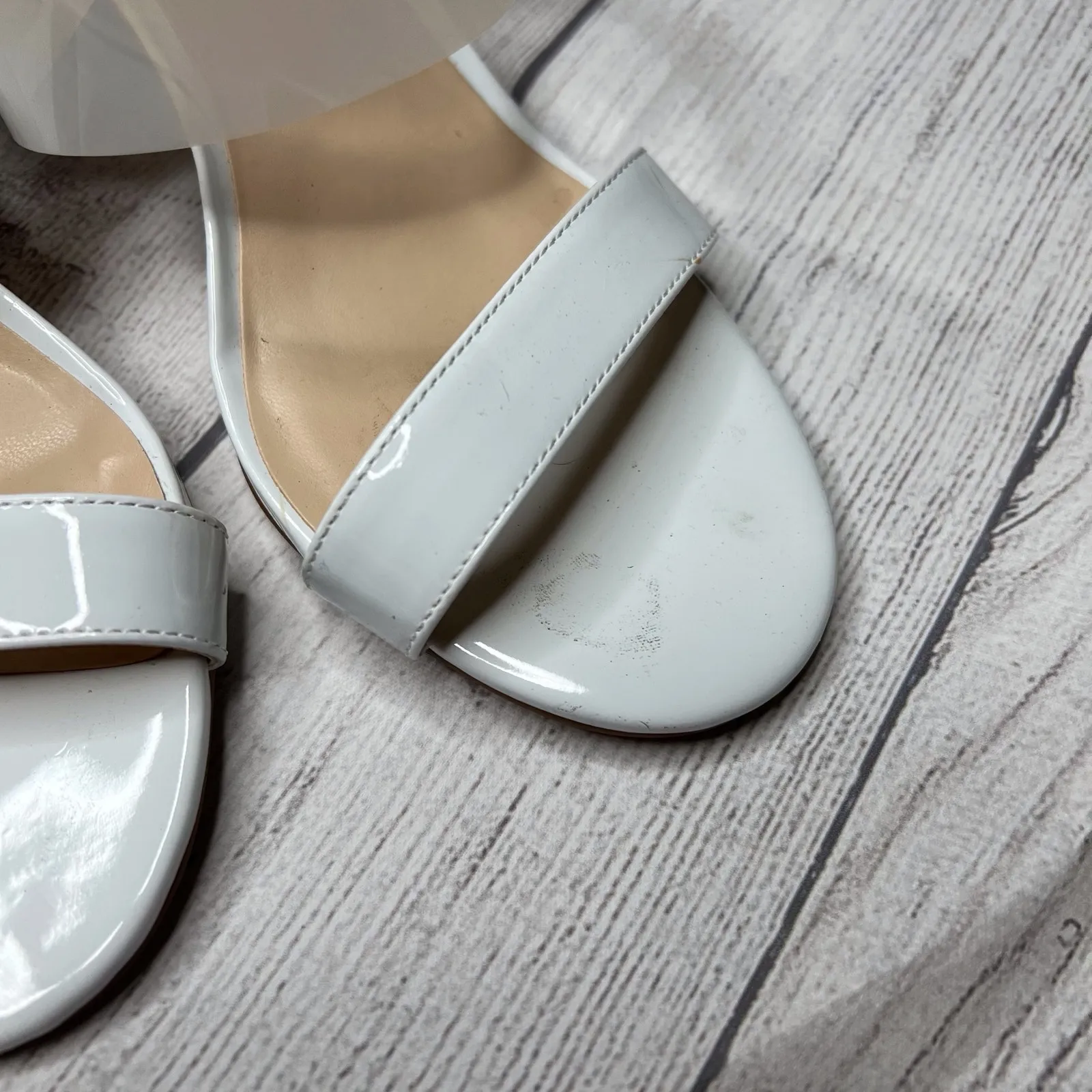 Dream Paris Heels White Slingback Open Toe Strappy Dress Sandals Shoes Size 7 - Image 3