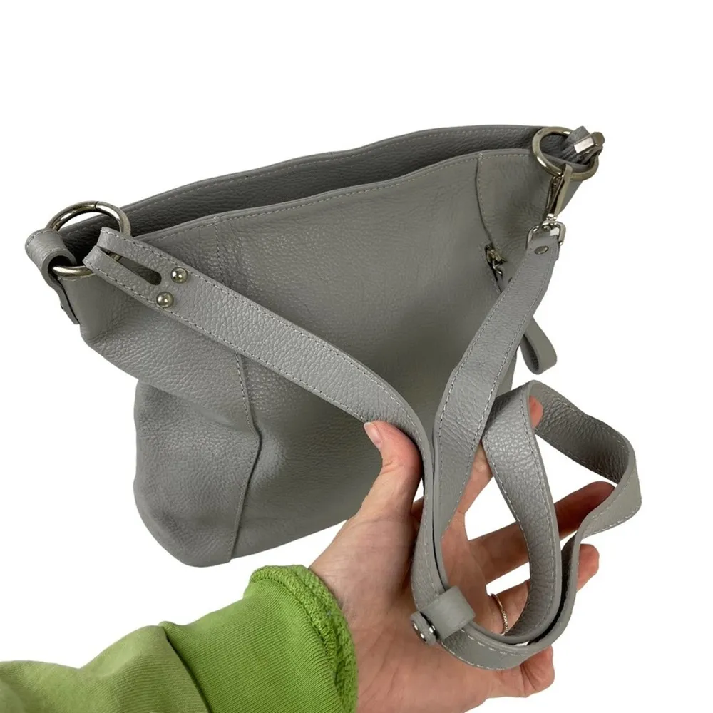 Genuine Leather Borse in Pelle Made in Italy Shoulder Bag Gray - Image 9