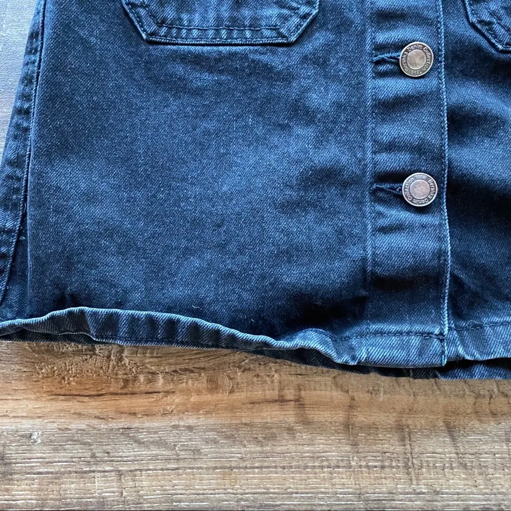 Bershka BSKGIRL Button Front Skirt Black Size 2 - Image 8