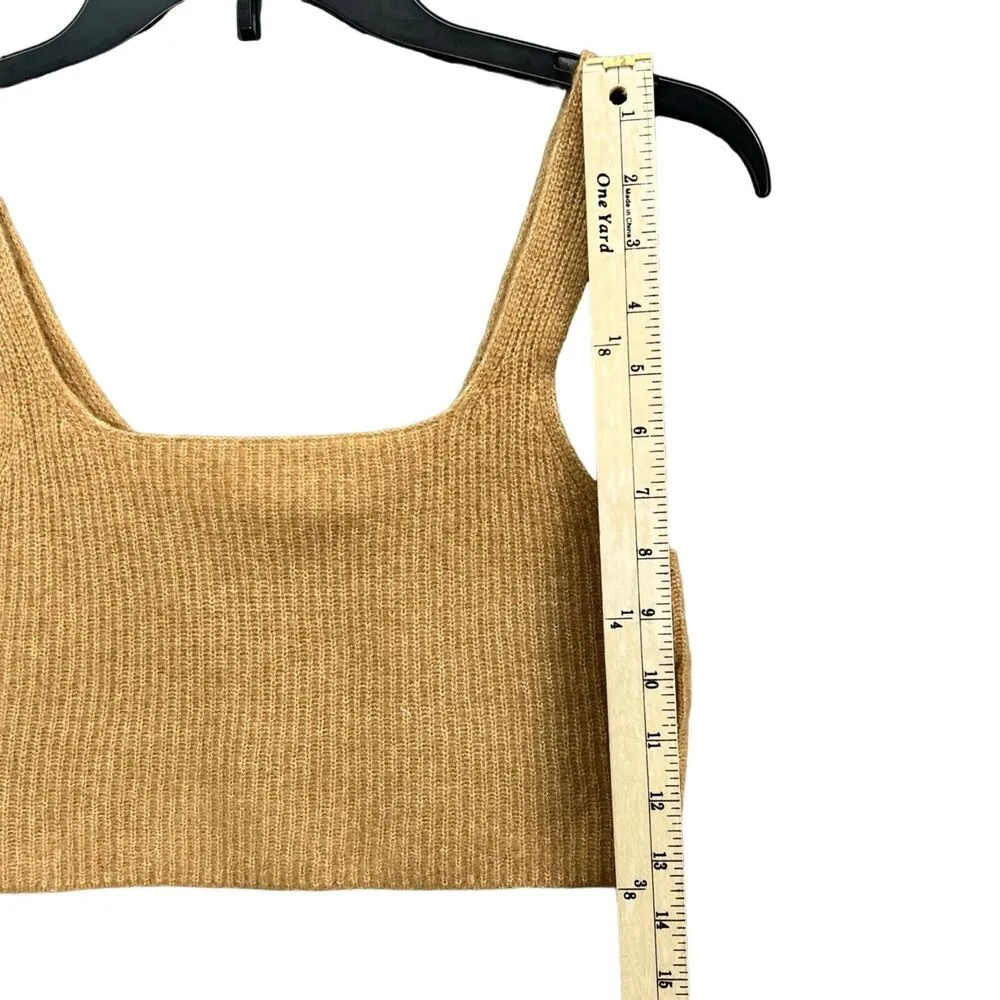 Everlane Cozy Stretch Tank M Camel Tan Wool Yak Tank Square Neck Minimalist NEW - Image 6