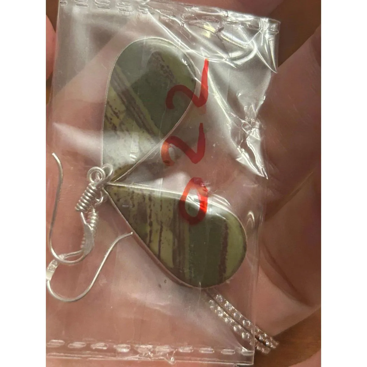 Earrings 925 sterling silver natural gemstone dangle earrings o22 - Image 2