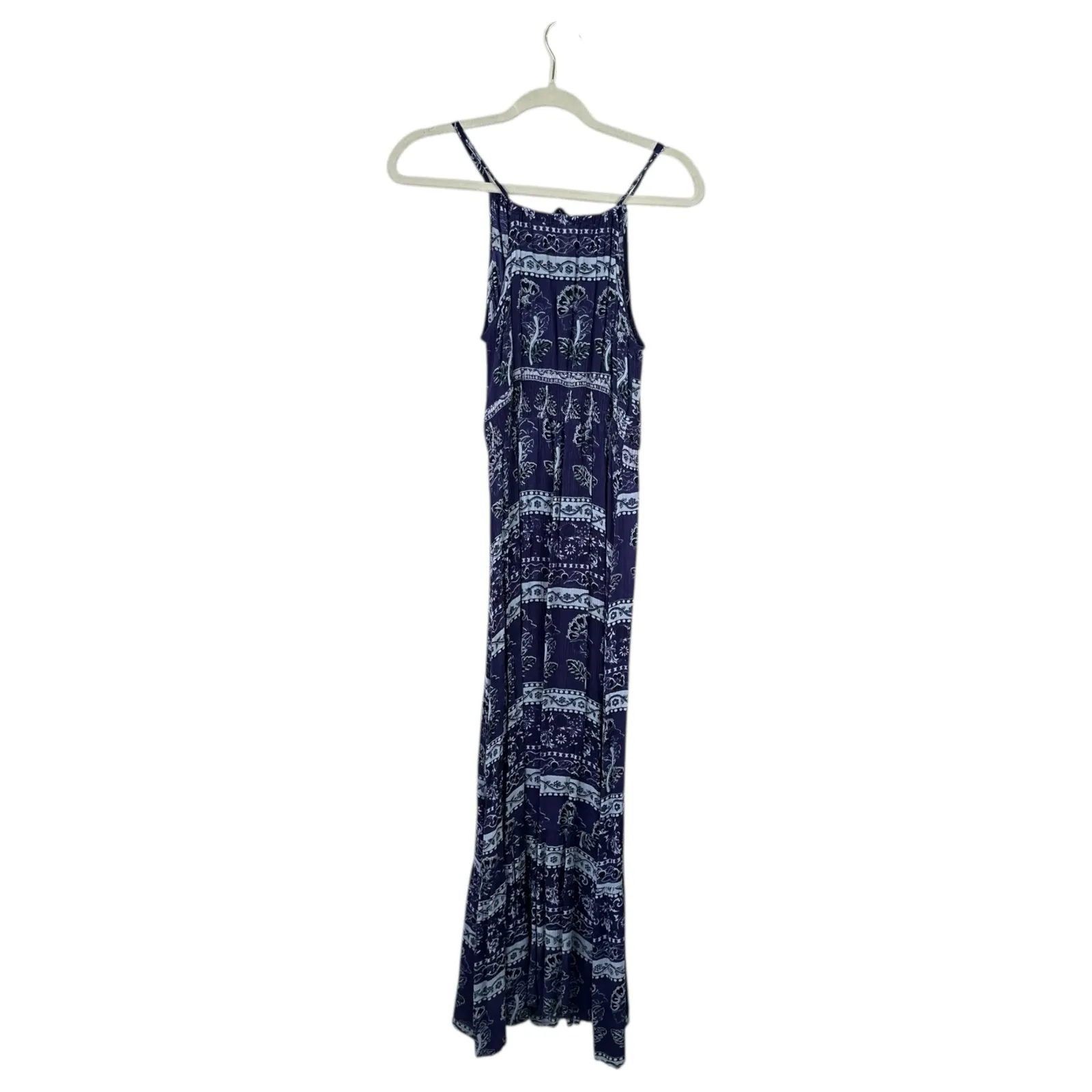 ANTHROPOLOGIE Raga Island Sleeveless Maxi Dress Printed Blue Tropical Size Small - Image 4