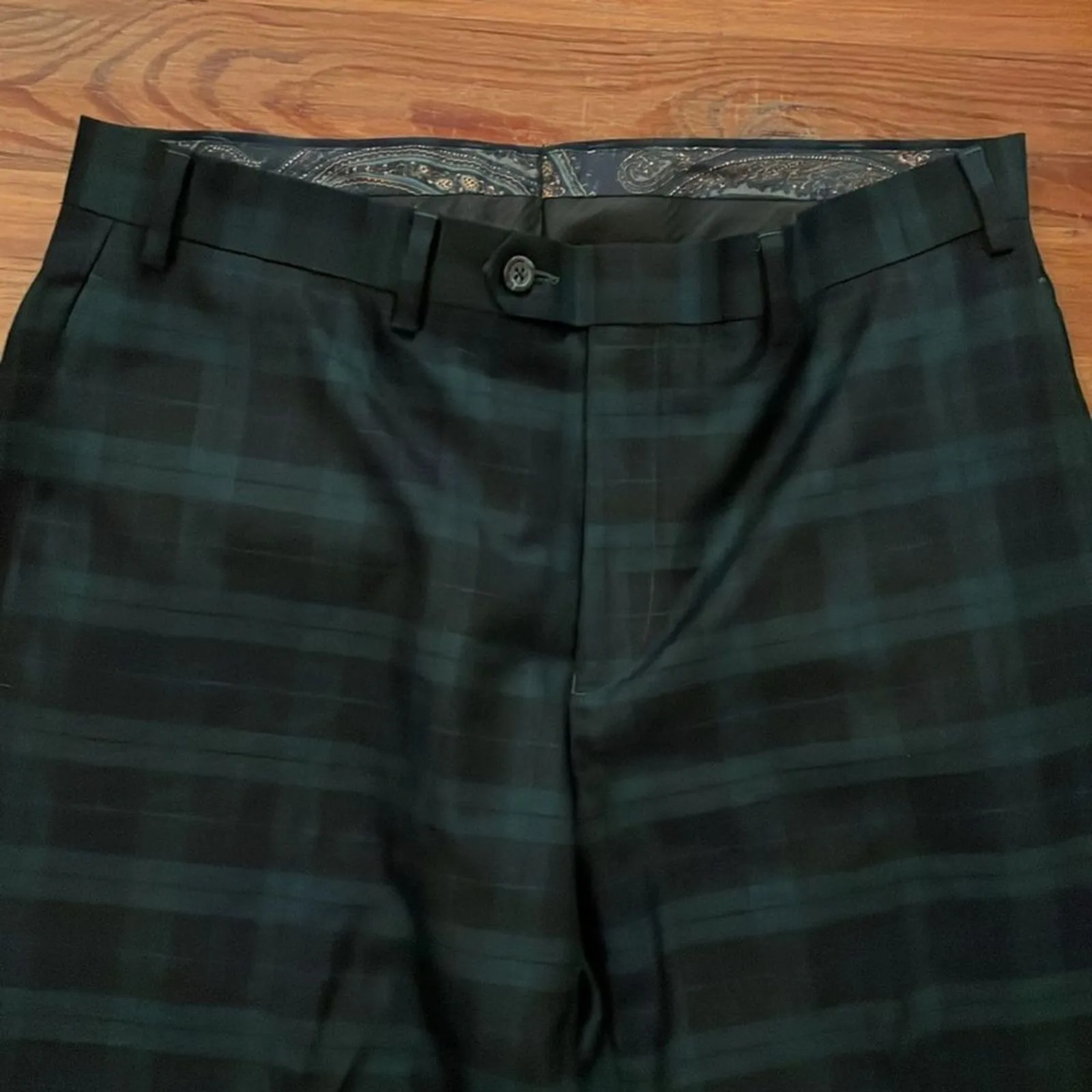 Lauren Ralph Lauren Green Tartan Plaid Trouser Pants Womens Size 36x24 Hemmed - Image 11