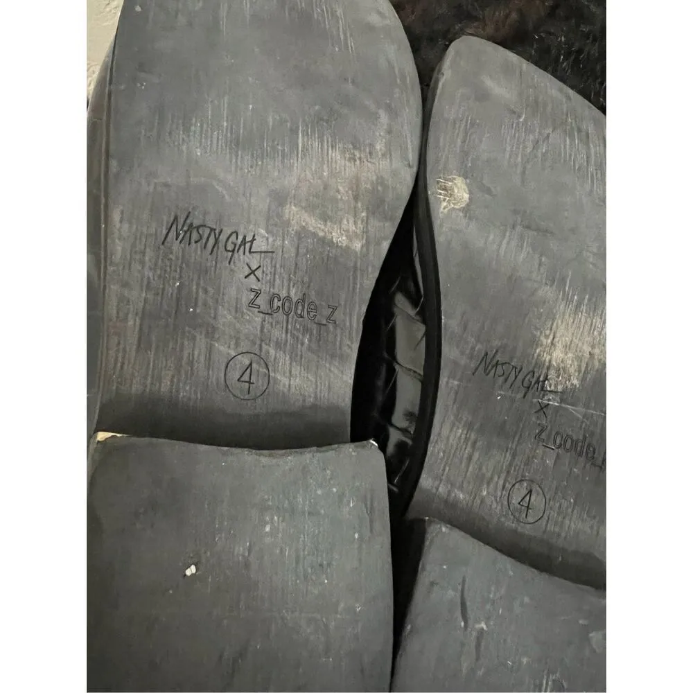 Nasty Gal x Z Code Z Square Toe Chunky Womens 4 Alligator Faux Leather Slip On - Image 4