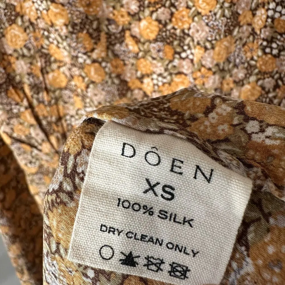 Doen Lady Emma Floral Baudoin Dress Yellow Size XS - Image 10