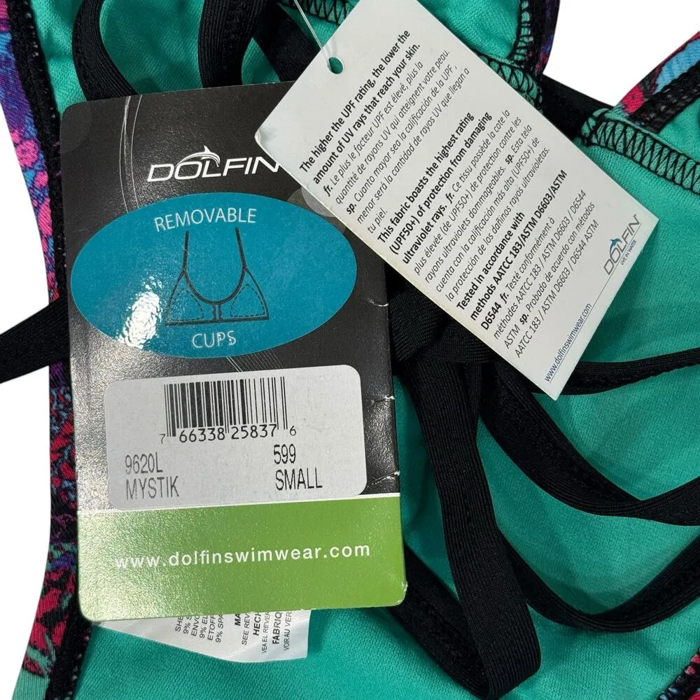 Dolfin Bellas Small Mystik Monokini Swimsuit UPF 50 Padded Criss Cross Tie Strap - Image 9