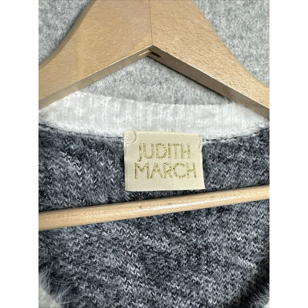 Judith March Womens Oversized Small Chunky Sweater Cardigan Houndstooth Soft - Image 2