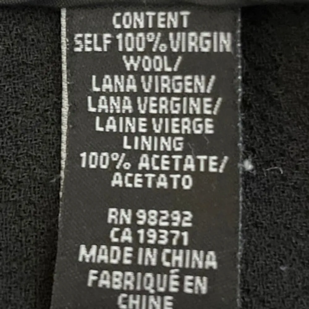 Tibi Black 100% Wool Button Collar Long Sleeve Pleated A-Line Shirt Dress Size 2 - Image 5