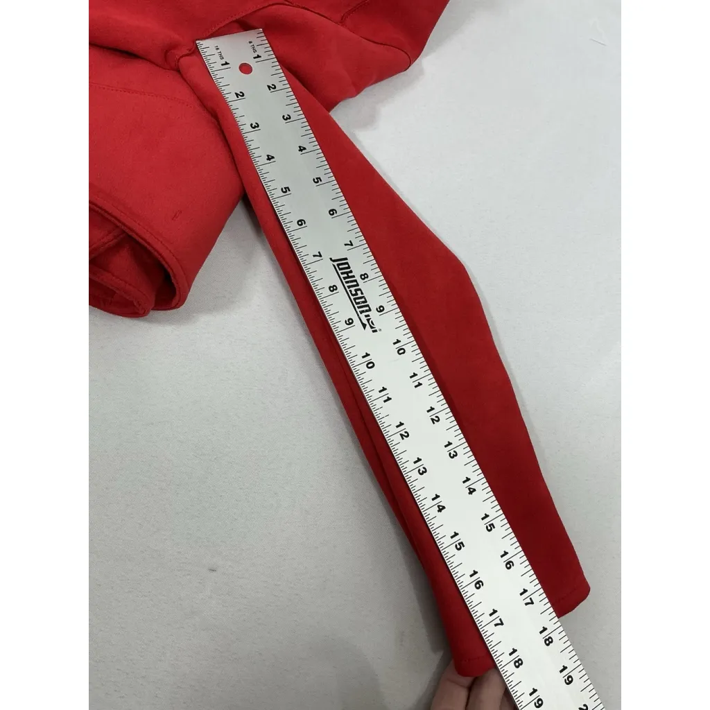 Womans Excellent Condition Primark Cares Cropped Biker Jacket 2 Red Faux Suede - Image 8