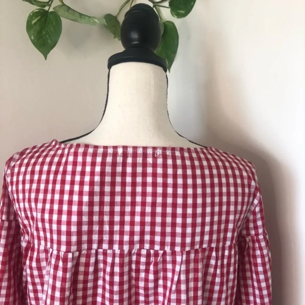 NEW Stevie Hender Gingham Peplum Blouse - Image 5