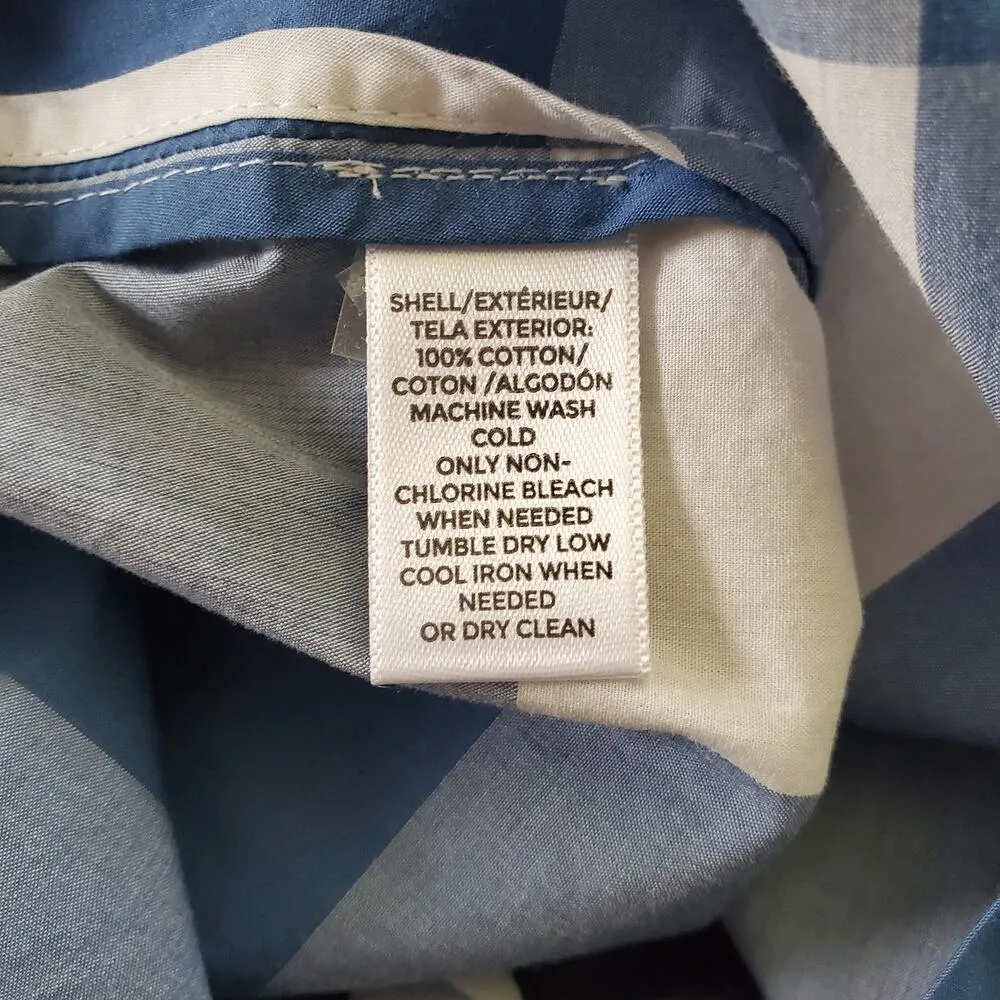 LOFT Gingham Blue White Checkered Side Tie Tank Size XL - Image 6