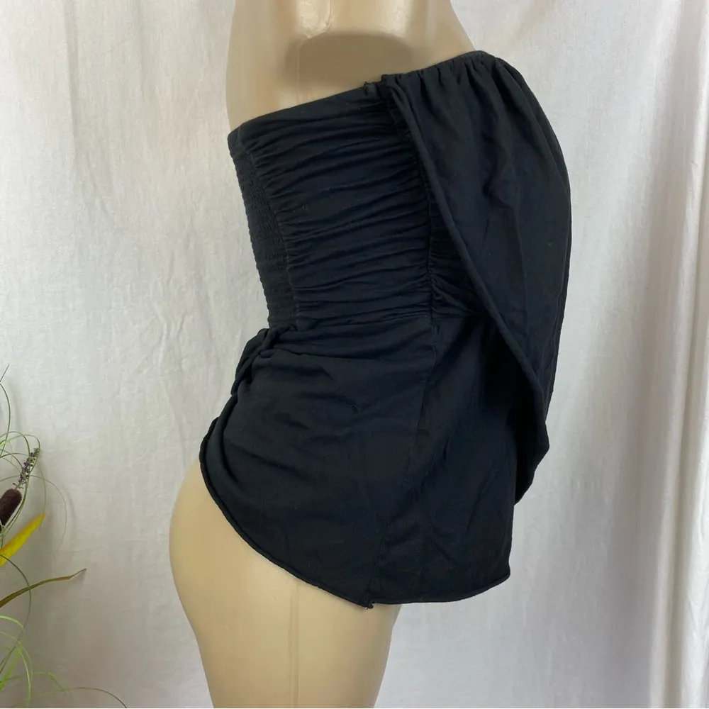 Free People Black Strapless Drape Front Tube Top M - Image 4