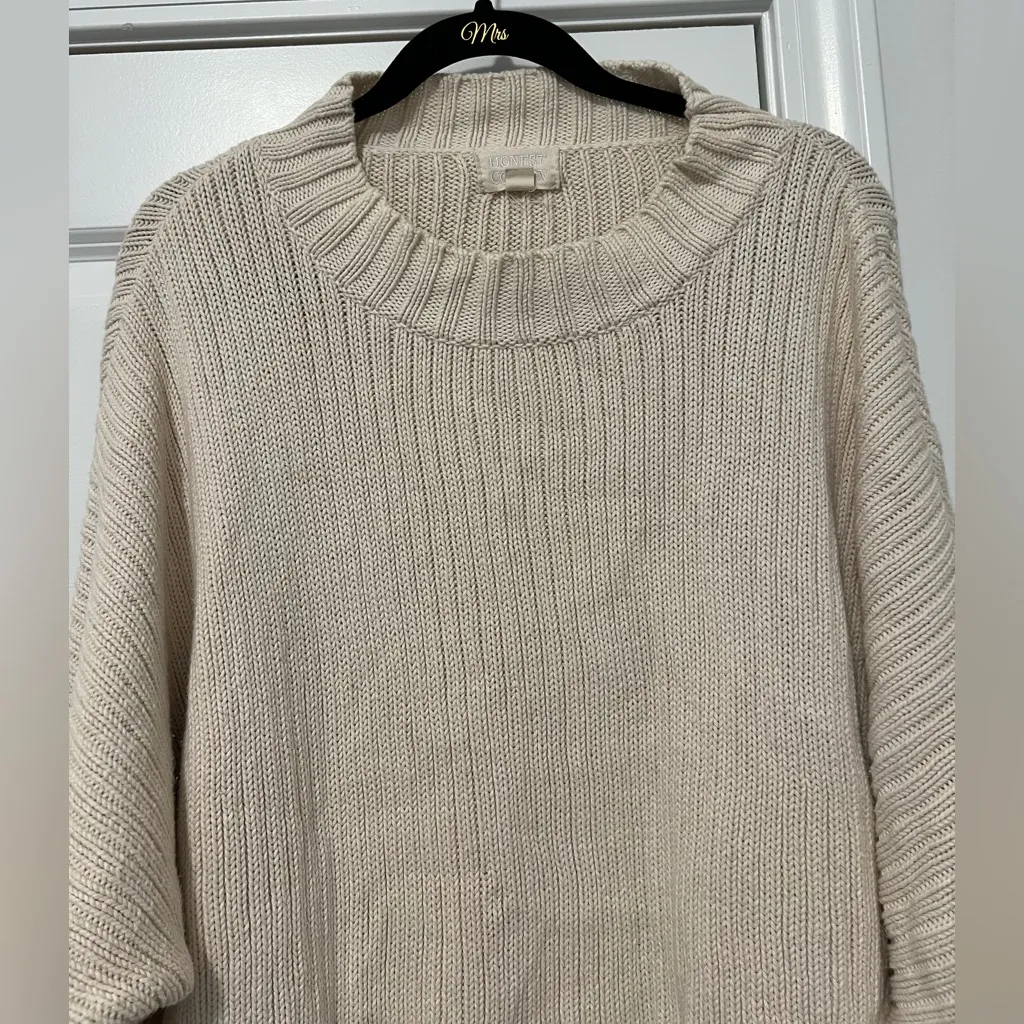 Honest Cotton Mock Neck Crop Sweater in Oat Tan Size undefined - Image 3