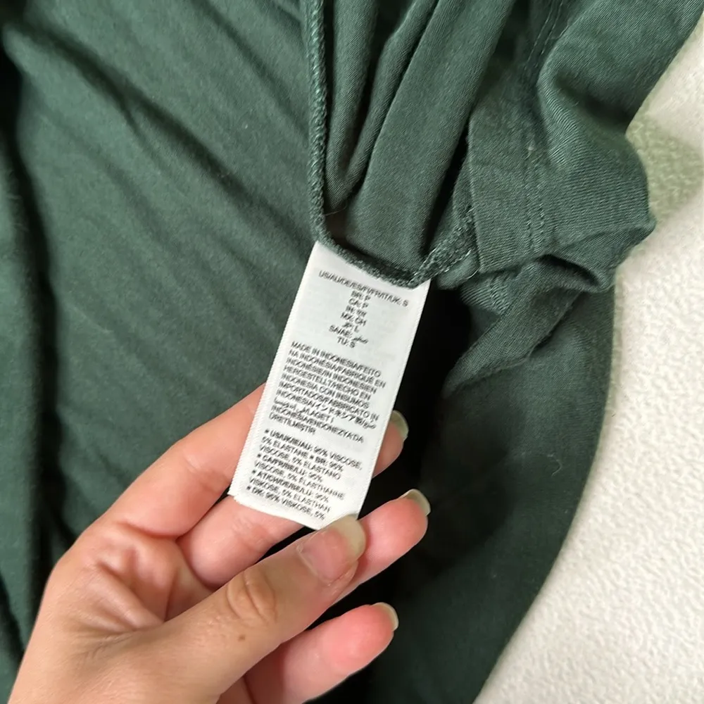 Anthropologie Daily Ritual Forest Green Jersey Sleeveless Gathered Midi … - Image 8