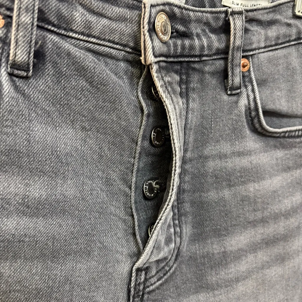 Zara Slim Full Length Gray Jeans Size‎ 6 - Image 4