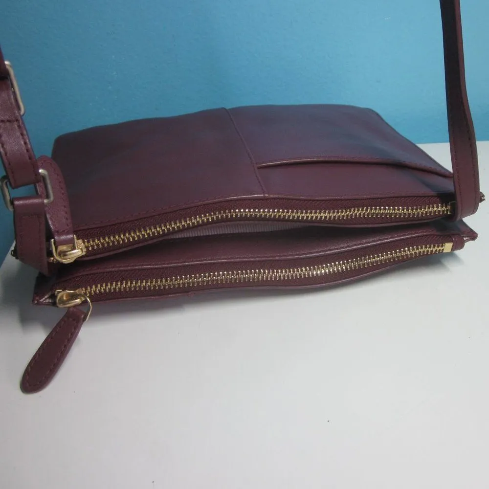 Radley London Burgundy Leather Crossbody Zip Top Bag 10 X 7 Adjustable Strap - Image 11