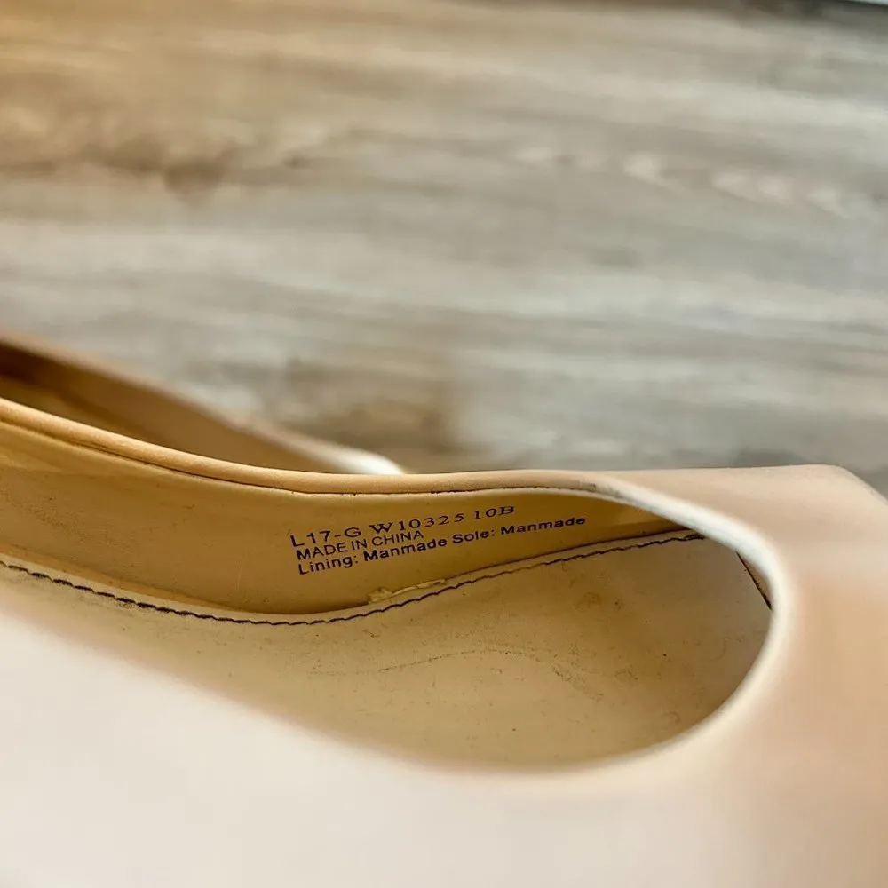 Cole Haan Women's Harlow Open Toe Pump Patent Leather Nude Size 10 - Image 10