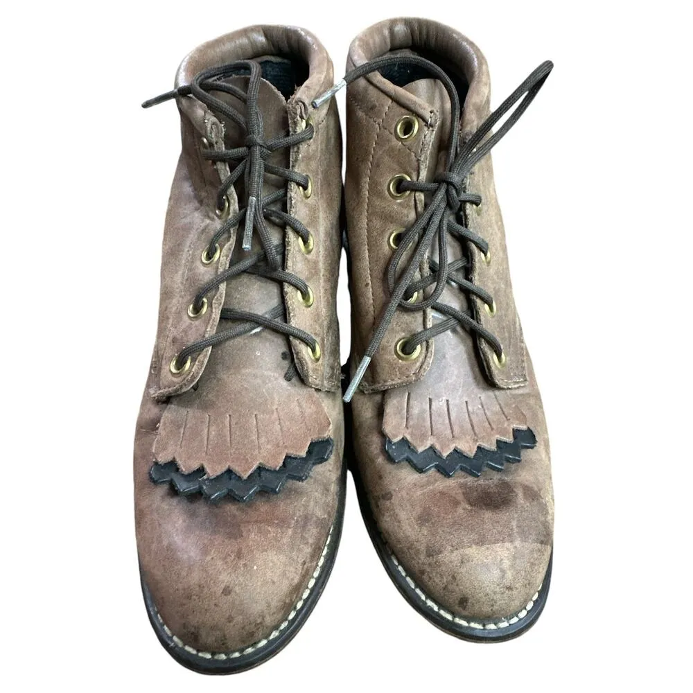 Vintage Women’s Laredo Brown Lace Up Kiltie Western Ankle Booties Size 7.5 - Image 3
