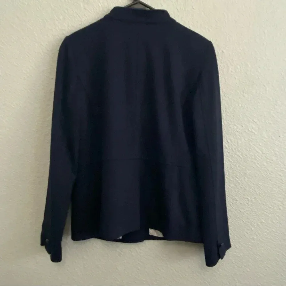 Talbots NWT Refined‎ Ponte Knits Jacket Size 6 Button Up Navy - Image 6