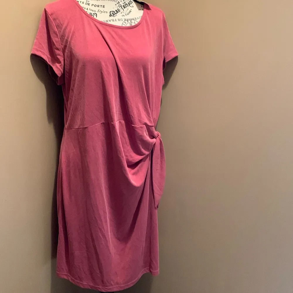 NWT Skies Are Blue Side twisted ribbed knit dress XL red - Image 2