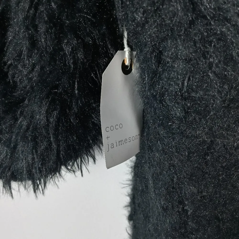 coco + jaimeson faux fur black jacket size medium - Image 11