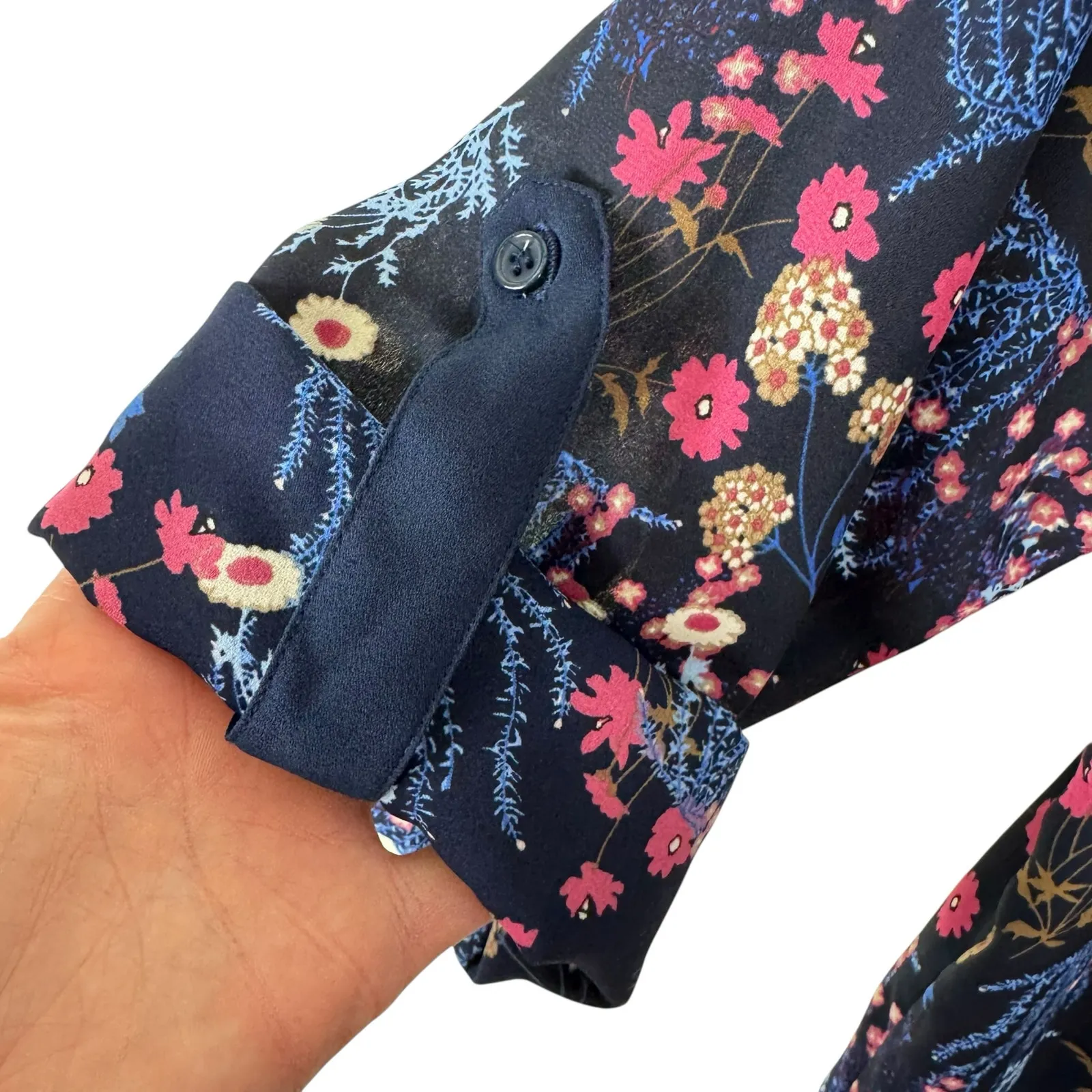 Collective Concepts Navy Floral‎ Blouse Large - Image 6