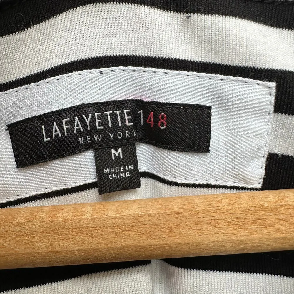 Lafayette 148 New York Striped Hooded Zip Top – Size M - Image 2