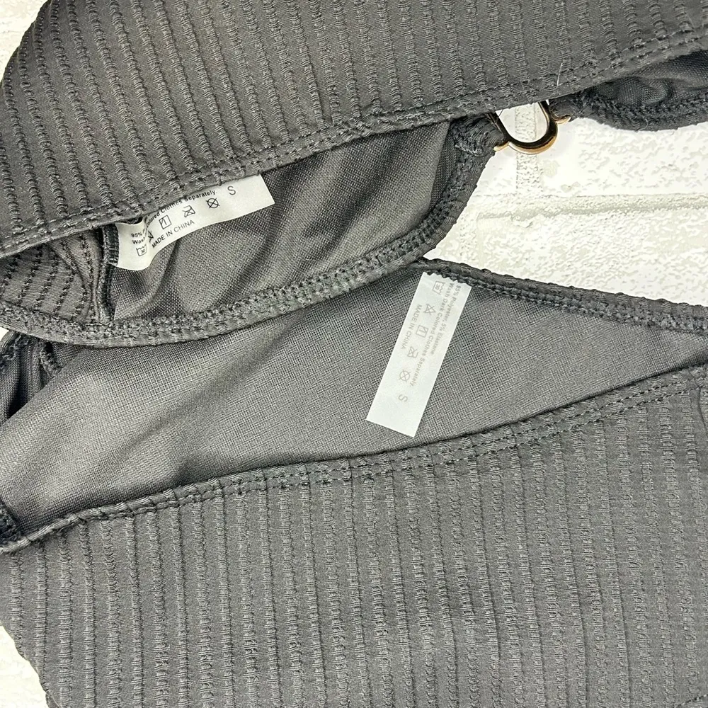 SHEIN Black Ribbed Bikini Set - Image 4