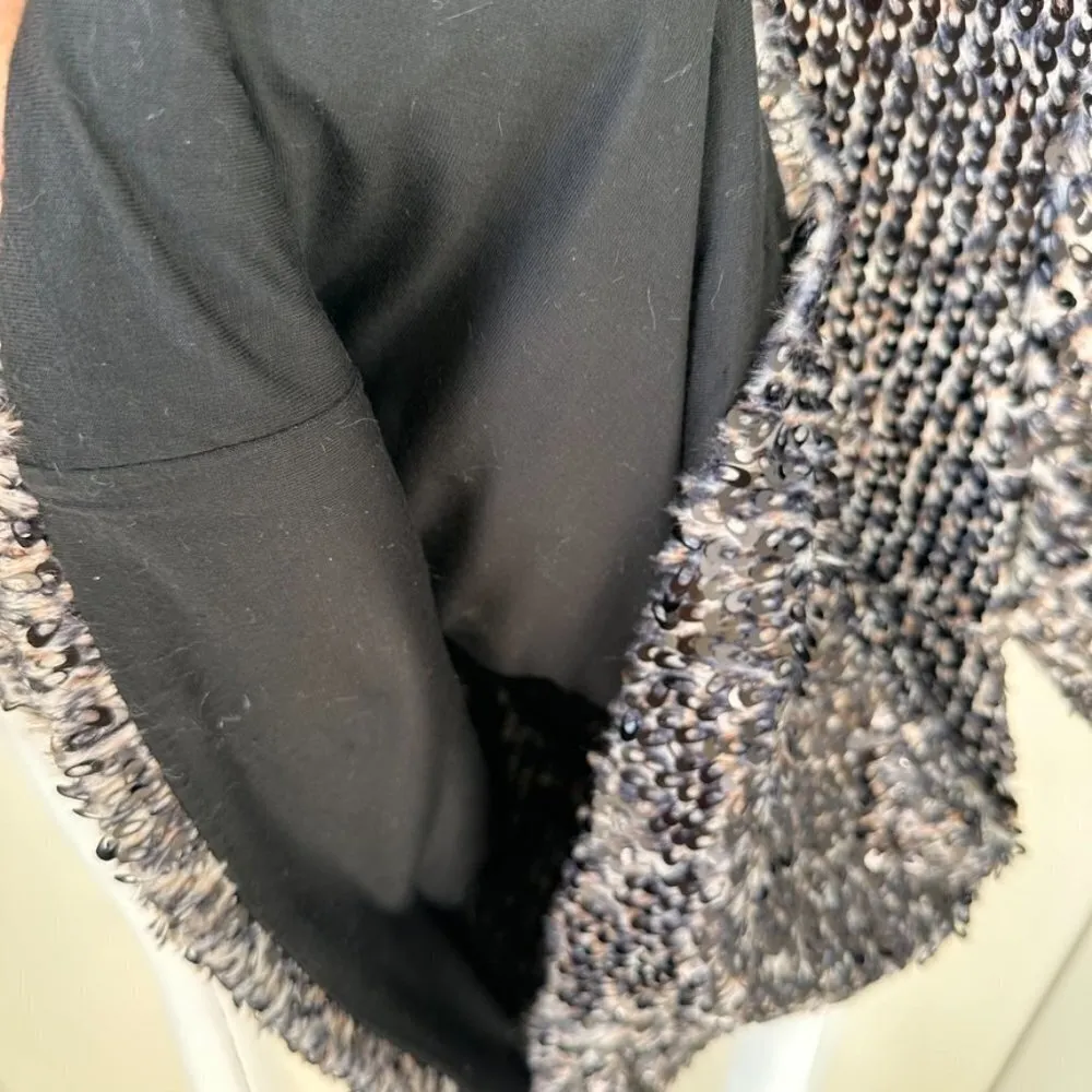 Faux Fur Sequin Shell Top SZ L - Image 8